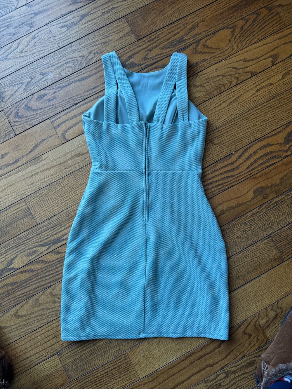 Sleeveless Mint Textured Sheath Dress - Women's Dress - Picture 3 of 5